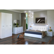 Модульная спальня Белла / Bella Глянец Белый MiroMark