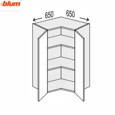 Кухонная секция Миллениум WG верхняя Угол В 90° 650х650/900 2дв Pro Blum ML-594W/01 MiroMark