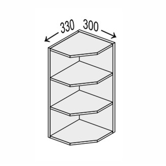 Кухонна секція Глорі верхня 30ВЗК/720 Кутове закінчення GL-431W MiroMark