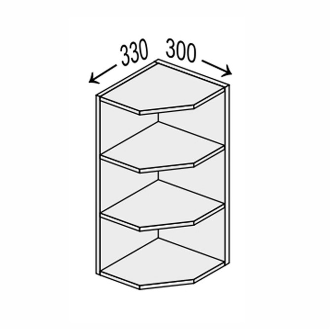 Кухонная секция Глори верхняя 30ВЗК/720 Угловое окончание GL-431W MiroMark
