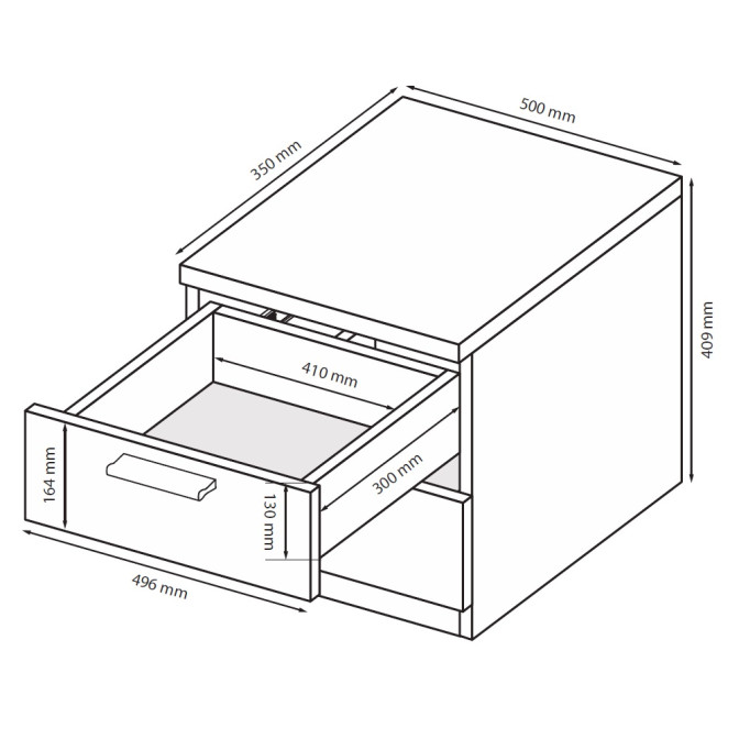 Тумба 2Ящ Хеппи / Happy Глянец Белый MiroMark HP-52-WB