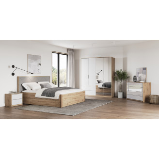 Комплект в спальню 4Дв Реймонд / Raymond Глянец Белый - Дуб Артизан MiroMark