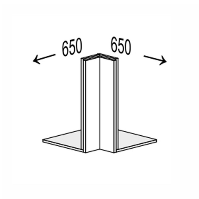 Кухонная секция Миллениум WG верхняя Угол 90° 650х650/360 Антресоль Обманка ML-291W/01 MiroMark