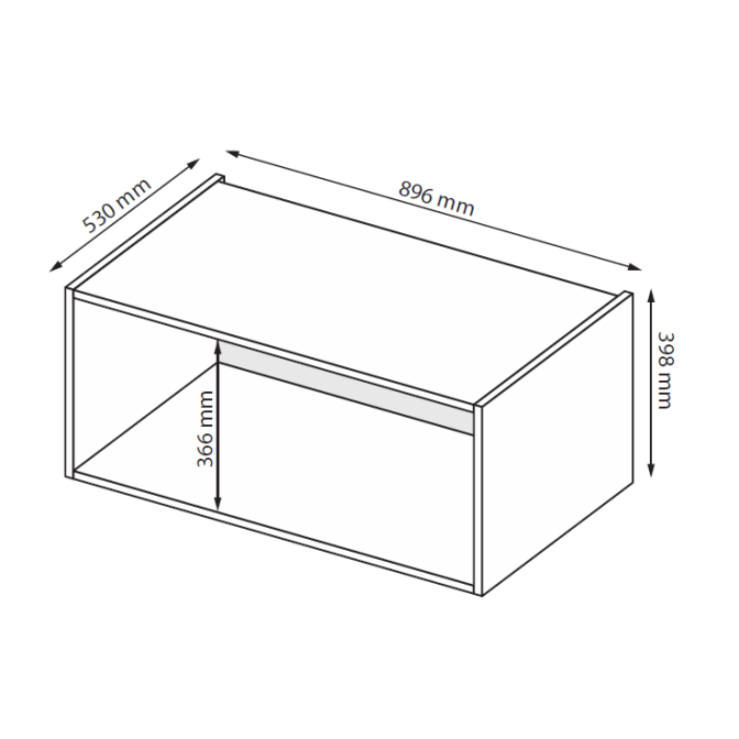 Антресоль Корпус 2Дв Идея / Idea Глянец Белый MiroMark ID-22-WB
