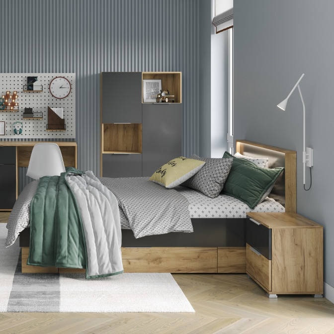 Кровать Луна Джуниор с ящиками для белья MiroMark купить