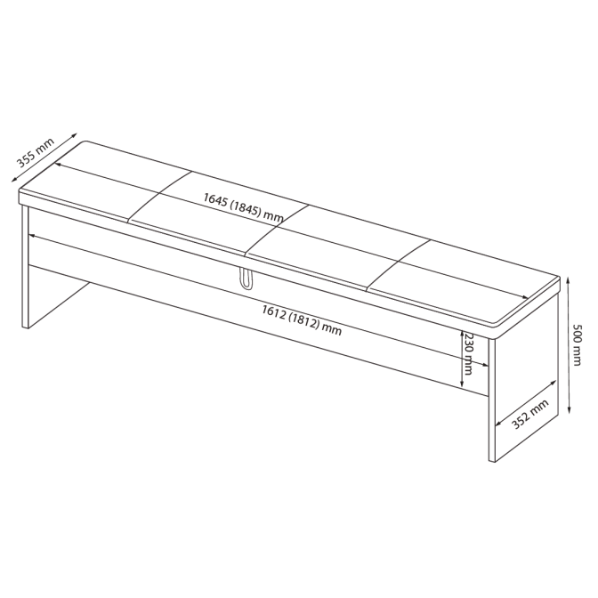 Банкетка 1,8x2,0 Асти / Asti Глянец Белый - Дуб Крафт MiroMark AS-33-WB