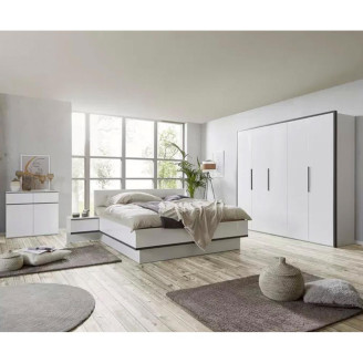 Комплект в спальню 5Дв Лука / Lucca Глянец Белый - Мат Антрацит MiroMark