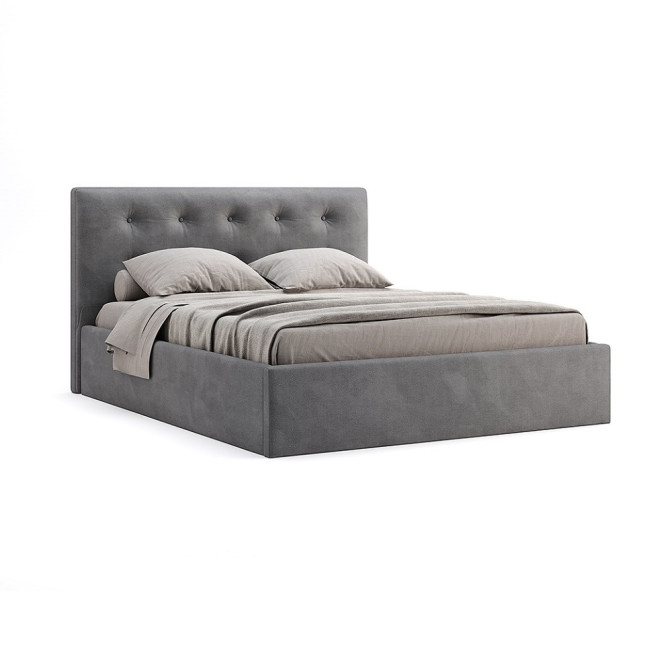 Кровать Мягкая обивка 1,8x2,0 Катрин / Katrin Серый Велюр MiroMark KT-38-WM
