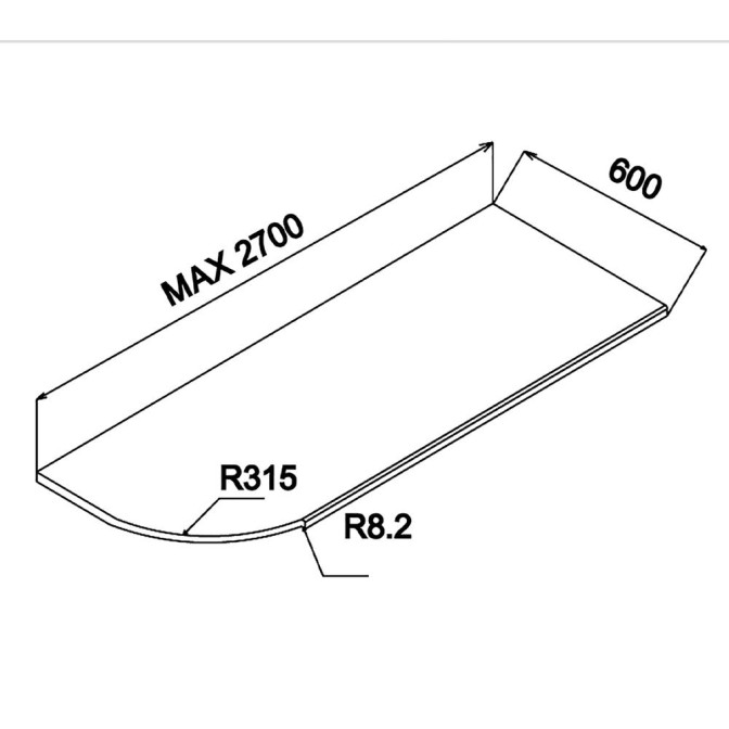 Столешница для кухни закругленная с одной стороны 28 мм MiroMark купить