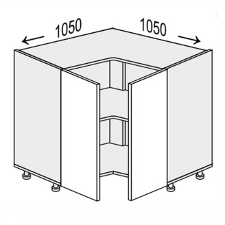 Кухонна секція Глорі нижня кут Н 90° 1050х1050/820 2дв GL-094W/01 MiroMark