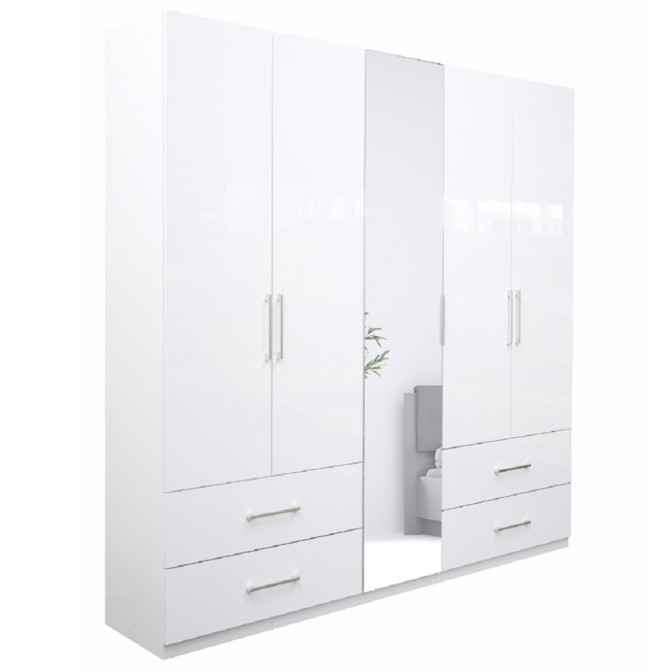 Шкаф 5Дв Альба / Alba Глянец Белый MiroMark AL-15-WB