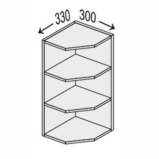 Кухонна секція Лео верхня 30ВЗК/900 Кутове закінчення LE-531W MiroMark