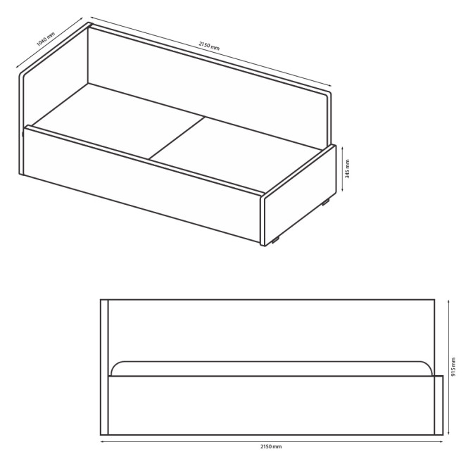 Кровать Мягкая обивка 0,9х2,0 Хеппи / Happy MiroMark SF-36-HP