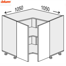 Кухонная секция Винтаж нижняя Угол Н 90° 1050х1050/820 2дв Pro Blum VN-097W/9003 MiroMark