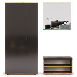 Комплект в прихожую 4 Луна / Luna Дуб Крафт – Мат Лава MiroMark