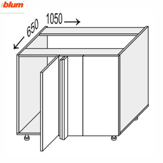 Кухонная секция Мери нижняя Угол Н 90° 1050х650/820 1дв Pro Blum MR-096W/9003gl MiroMark Кухонная секция Мери нижняя Угол Н 90° 1050х650/820 1дв Pro Blum MR-096W/9003gl MiroMark