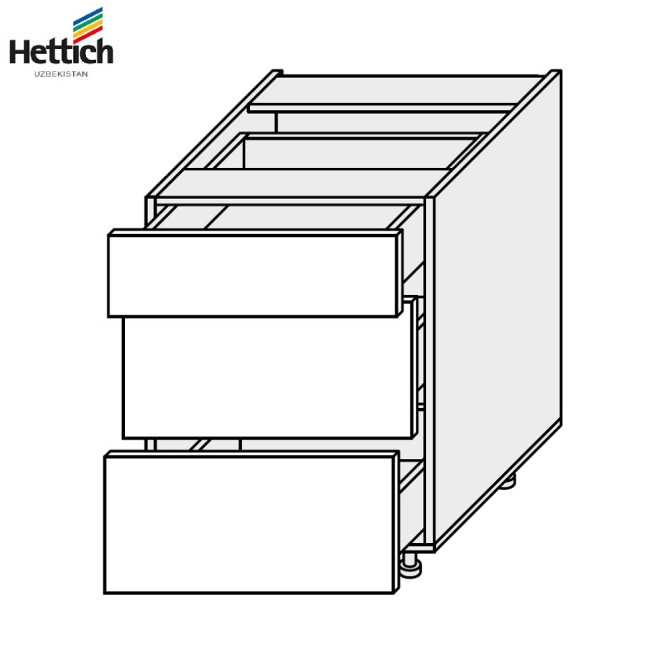 Кухонная секция Винтаж нижняя 60Н3ШХ/820 Pro Hettich VN-065W/9003 MiroMark