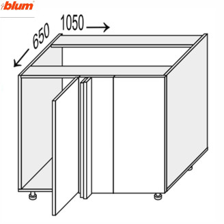 Кухонная секция Валенсия нижняя Угол Н 90° 1050х650/820 1дв Pro Blum VL-096W/9003 MiroMark Кухонная секция Валенсия нижняя Угол Н 90° 1050х650/820 1дв Pro Blum VL-096W/9003 MiroMark