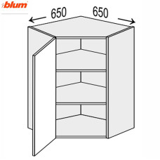 Кухонная секция Валенсия верхняя Угол В 45° 650х650/720 1дв Pro Blum VL-493W/9003 MiroMark