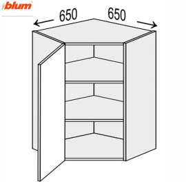 Кухонная секция Валенсия верхняя Угол В 45° 650х650/720 1дв Pro Blum VL-493W/9003 MiroMark