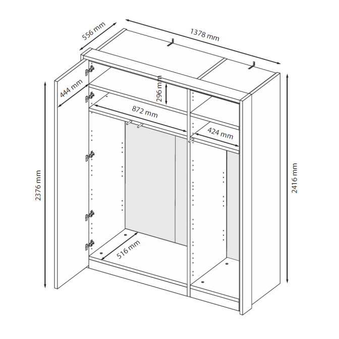 Шкаф 3Дв Бруно / Bruno Кашемир MiroMark BR-23-CM