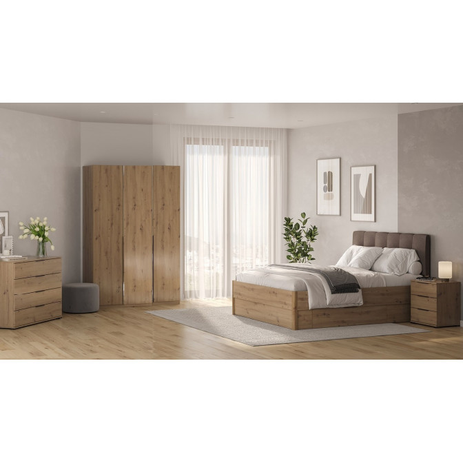 Комплект в спальню 3Дв Тедди / Teddy Дуб Артизан MiroMark