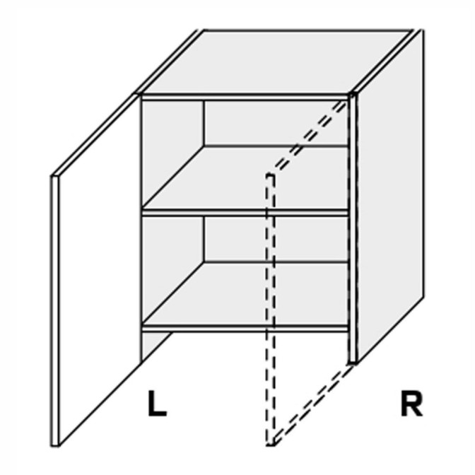 Кухонна секція Лео верхня 60ВВТ/680 1дв Витяжка Телескоп Права LE-475W/06R MiroMark