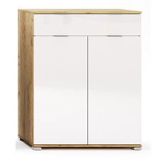 Комод 2Дв 1Ящ Асти / Asti Глянец Белый - Дуб Крафт MiroMark AS-62-WB