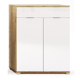 Комод 2Дв 1Ящ Асті / Asti Глянець Білий - Дуб Крафт MiroMark AS-62-WB