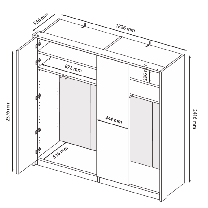 Шкаф 4Дв Бруно / Bruno Кашемир MiroMark BR-24-CM
