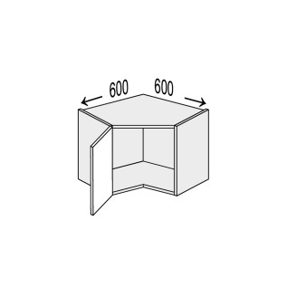 Кухонна секція Лео верхня кут 45° 600х600/450 1дв LE-392W/06 MiroMark