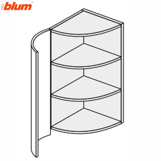 Кухонна секція Мері верхня 30ВЗР/720 1дв Радіусне закінчення Pro Blum MR-434W/9003gl MiroMark