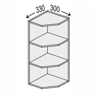 Кухонная секция Винтаж верхняя 30ВЗК/720 Угловое окончание VN-431W MiroMark