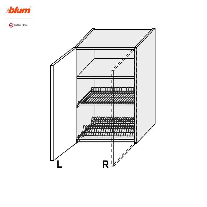 Кухонна секція Міленіум верхня 60ВС/900 1дв Сушка Pro Blum  +  Rejs Ліва ML-579W/9003L MiroMark
