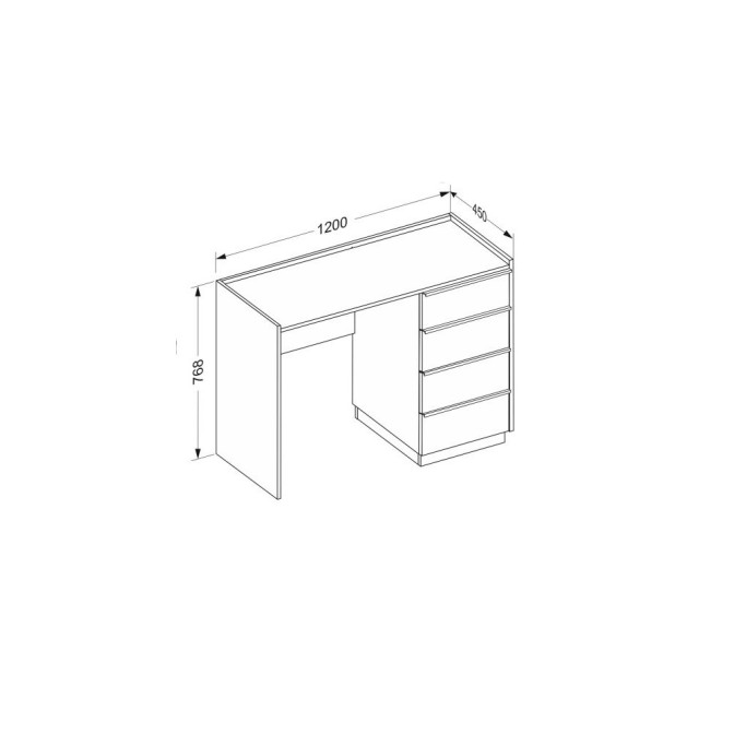 Столик туалетний 4Ящ Тоффі / Toffee Супермат Тоффі - Горіх Макадамія MiroMark TF-74-TF