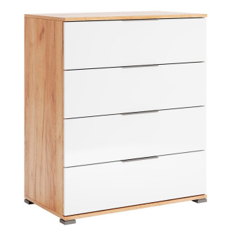 Комод 4Ящ Асти Джуниор / Asti Junior Глянец Белый - Дуб Крафт MiroMark AS-164-WB