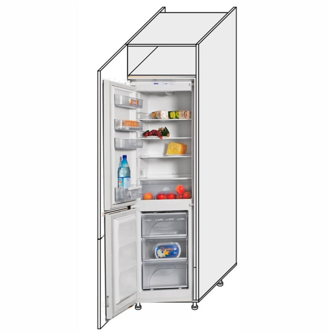 Кухонна секція Валенсія Пенал 60ПХ/2140 Холодильник VL-763W/9003 MiroMark