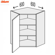 Кухонная секция Валенсия верхняя Угол В 45° 600х600/720 1дв Pro Blum VL-496W/9003 MiroMark               