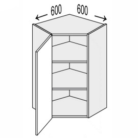 Кухонная секция Валенсия верхняя Угол В 45° 600х600/900 1дв VL-595W/9003 MiroMark