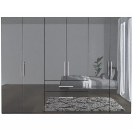 Шафа 6Дв 3Ящ Магнум / Magnum Глянець Антрацит MG-16-AN