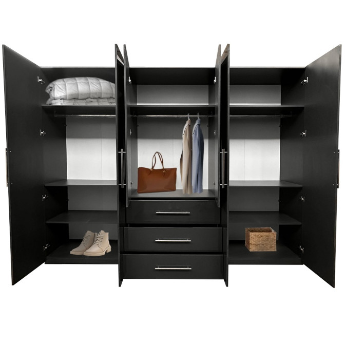 Шкаф 6Дв 3Ящ Магнум / Magnum Глянец Антрацит MG-16-AN