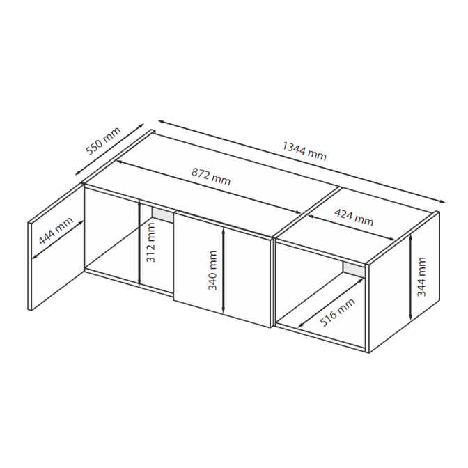 Антресоль 3Дв Дони / Doni Графит MiroMark DN-03-GT