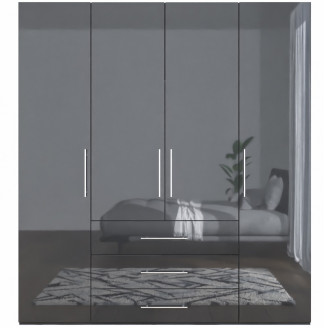 Шкаф 4Дв 3Ящ Магнум / Magnum Глянец Антрацит MG-14-AN