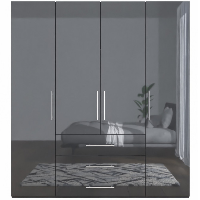 Шкаф 4Дв 3Ящ Магнум / Magnum Глянец Антрацит MG-14-AN