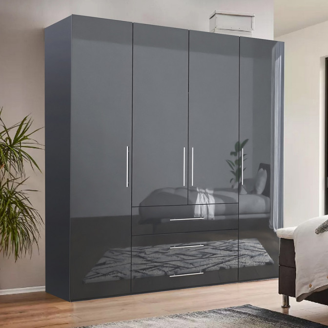 Шкаф 4Дв 3Ящ Магнум / Magnum Глянец Антрацит MG-14-AN