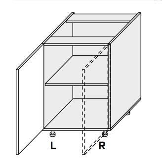Кухонная секция нижняя Миллениум 45Н/820 1дв Левая ML-043W/9003L MiroMark