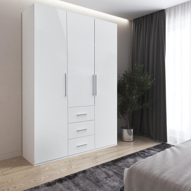 Шафа 3Дв 3Ящ Магнум / Magnum Глянець Білий MG-13-WB