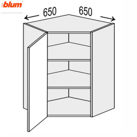 Кухонна секція Мері верхня Кут 45° 650х650/720 1дв Pro Blum MR-493W/9003gl MiroMark