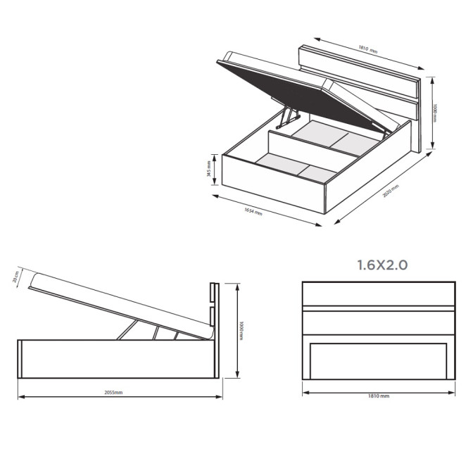 Кровать с подъёмным механизмом 1,6x2,0 Лилу / Lily Глянец Кашемир MiroMark LY-47-GC