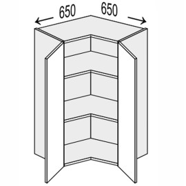 Кухонная секция Лео верхняя угол В 45° 650х650/900 2дв LE-592W/06 MiroMark